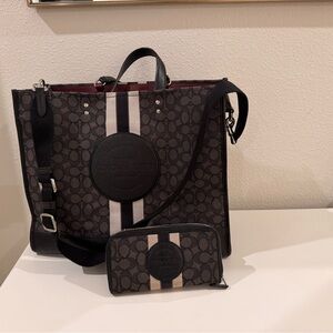 Coach Black and Gray Dempsey Tote Bag Set